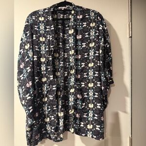 Victoria's Secret Black and White Butterfly Oversized Kimono